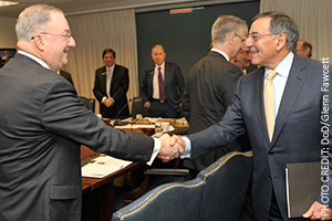 Punaro meets with Secretary of Defense Leon Panetta.